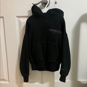 Essentials Pullover Hooded Sweatshirt in Jet Black - KIDS XS 4-5